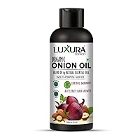Organic Onion Hair Oil, 3.38 Fl Oz (100 ml), Onion Oil for Dandruff and Hair Loss Control, All Hair Types, for Silky and Strong Hair