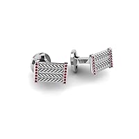 Mens Cufflinks 925 Sterling Silver Rectangle Shaped Gemstone Elegant Design | Natural Gemstones | Valentine's Gift
