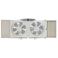 Lasko Electrically Reversible Twin Window Fan with Remote Control, 9 INCH, White