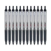 Pilot Precise V5 RT Retractable Liquid Ink Rollerball Pens, Extra Fine Point, 0.5mm, Black Ink, 12 Count