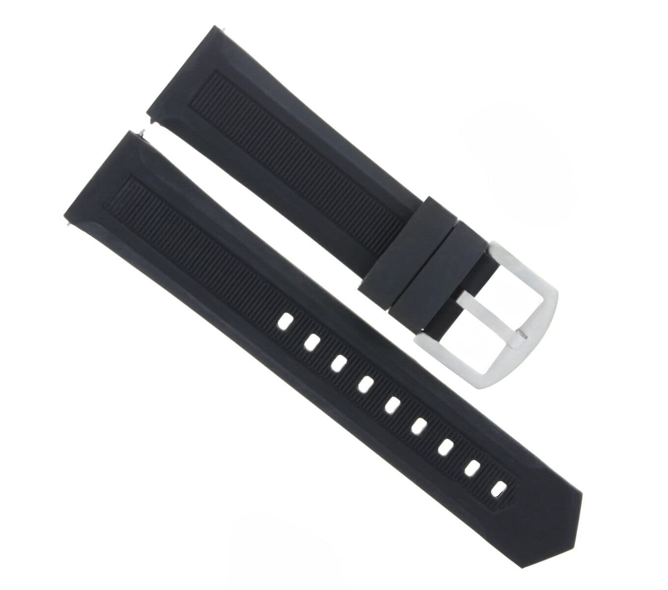 Ewatchparts 21MM RUBBER BAND STRAP COMPATIBLE WITH TAG HEUER FORMULA 1 MODEL WAH1110 CAH1110 BLACK