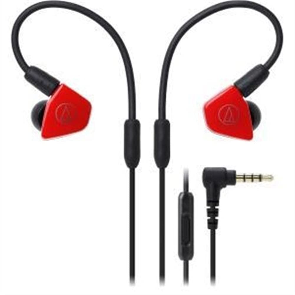Audio-Technica ATH-LS50iSRD In-Ear Monitor Headphones with In-Line Mic & Control, Red
