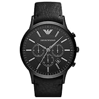 Emporio Armani Men's AR2461 Dress Black Leather Watch