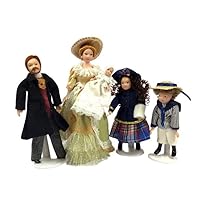 Melody Jane Dolls Houses Dollhouse Victorian Family of 5 People Porcelain Figures Miniature 1:12 Scale
