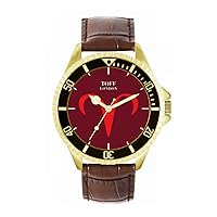 Red Aries Mens Wrist Watch 42mm Case Custom Design