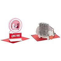 Hallmark Paper Wonder Pop Up Musical Valentines Day Card (Snow Globe Cats) & Paper Wonder Pop Up Valentines Day Card (Honeycomb Hedgehog)