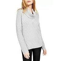 Calvin Klein Women's Chevron Stitch Cowlneck Sweater Grey Size X-Large