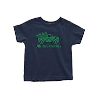 Threadrock Kids Green Plaid Truck with Christmas Tree Toddler T-Shirt