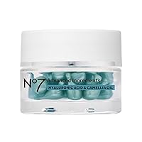 No7 Advanced Ingredients Hyaluronic Acid & Camellia Oil Serum Capsules - Hydrating Serum for Anti Aging + Fine Lines and Wrinkles - Plumping Facial Oil for Lasting Moisture (30pk)
