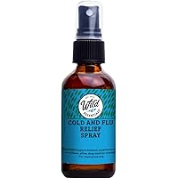 Wild Essentials Cold and Flu Relief Essential Oil Spray, 2 Ounce, 60ml, Cold, Sinus, Pain, Made with 100% Essential Oils and Witch Hazel, Aromatherapy, Room, Linen, Body Spray, All Natural