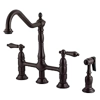 Kingston Brass KS1275ALBS Heritage Bridge Kitchen Faucet, 8-3/4