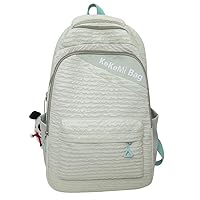 Kawaii Backpack Lovely Pin Bag Japanese Aesthetic with Cute Pendant Preppy Solid Color Rusksack Daypack (green)