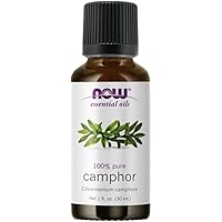 NOW Essential Oils, Camphor Oil, Camphorous Aromatherapy Scent, 100% Pure and Purity Tested, Vegan, Child Resistant Cap, 1-Ounce