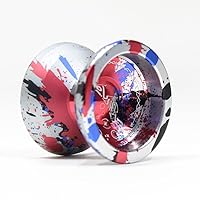 Epiphanion Yo-Yo - William Chow Design - Full Size Metal YoYo (Silver/Red/Blue/Black Splash)