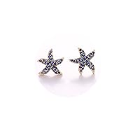 Starfish CZ Stud Earrings Cubic Zirconia Earring Studs Colorful Starfish Earrings Hypoallergenic for Women Girls