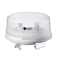 Tommee Tippee Microsteri Microwave Steam Sterilizer for Baby Bottles and Accessories, Kills Viruses* and 99.9% of Bacteria, 4-Minute Sterilization Cycle
