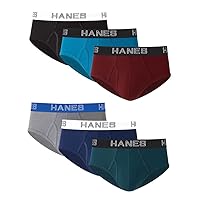 Hanes Mens Ultimate Stretch Brief 6-Pack, XL, Assorted