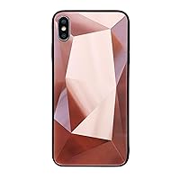 for Samsung Galaxy Note 20 10 Ultra Pro Creative Rhombic Pattern Mirror Acrylic Phone Case Slim Durable Full Body Shockproof Cover Rose Gold