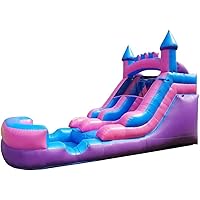 Pogo Bounce House Inflatable Water Slide for Kids & Toddlers with Inflatable Pool, Backyard, Park Commercial Use, Water Play, Includes Blower Stakes, Splash Pool & Storage Bag, Large 21' x 9' x 12'