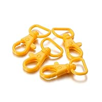10pcs/Pack Colored Ring Swivel Plastic Lobster Clasps,Plastic Lanyard Snap Clips,for for Keychain Purse,Jewelry Making Accessories (Orange)
