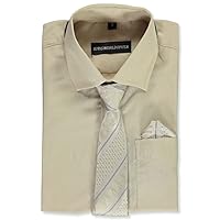 Boys' Dress Shirt & Tie (Patterns May Vary) - champagne, 6