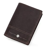 Contacts Genuine Leather Slim Wallet | RFID Blocking Skinny Minimal Thin Front Pocket Wallet Sleeve Card Holder for Men with Rakhi, N73-NC-Brown, Classic