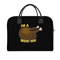 Funny Chicken Breast Man Travel Tote Bag Large Capacity Laptop Bags Beach Handbag Lightweight Crossbody Shoulder Bags for Office