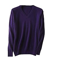 Classic Men's Cashmere Sweaters Solid Color V-Neck Casual Knitted Pullovers Winter Men Long Sleeve Warm Jumper