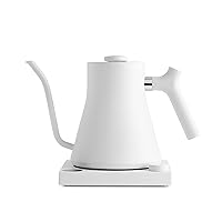 Stagg EKG Electric Gooseneck Kettle - Pour-Over Coffee and Tea Kettle - Stainless Steel Kettle Water Boiler - Quick Heating Electric Kettles for Boiling Water - Matte White