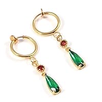 Women Anime Surroundings Women Earrings Party Jewelry Fashion Accessories Gift Drop Shaped Green Gemstone Earrings, Crystal Stone