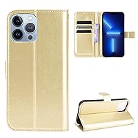 MojieRy Phone Cover Wallet Folio Case for Samsung Galaxy A21 Japan Edition, Premium PU Leather Slim Fit Cover, 3 Card Slots, Feel Good, Golden