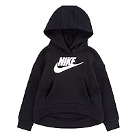 Nike Girl's Club Fleece Hi Low Pullover (Little Kids) Black 6X Little Kid