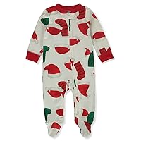 Carter's Baby Unisex Christmas Santa Footed Coveralls - White/Multi, Newborn