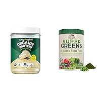 Plant Based Organic Vegan Protein Powder for Women & Men 22g of Plant Protein Pea & Country Farms Super Greens Powder Natural Flavor, 50 Organic Super Foods, USDA Organic Drink Mix