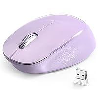 YXLILI Wireless Mouse for Laptop Ergonomic Computer Cordless Mice Portable Silent Optical Mouse with USB Receiver, 1600DPI for Laptop Windows Chromebook Mac Notebook Desktop (Purple)