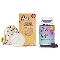 Flex Reusable Disc - Reusable Menstrual Disc + Chill Pill Natural Gummies for Relaxation (Bundle)