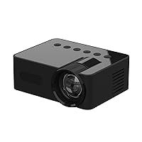 Mini LED Projector, Portable Projector Built-in 4Ω 2W Speaker Eye Protection Wireless Video Movie Phone Projector for Outdoor Home Theater Black