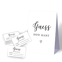 Guess How Many Shower Game,baby shower themes,Neutral Baby Shower Decoration,Bridal Shower Game,Wedding Shower Game,Birthday Party Game,1 Sign & 50 Guessing Cards Set