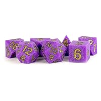 FanRoll by Metallic Dice Games 16mm Sharp Edge Silicone Rubber Poly DND Dice Set: Regal Ricochet, Role Playing Game Dice for Dungeons and Dragons
