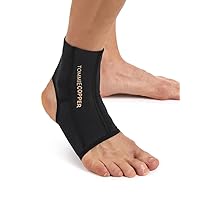 Tommie Copper Performance Compression Ankle Sleeve, Unisex, Men & Women, Breathable Extra Support Sleeve for Joint & Muscle Support - Black, Medium