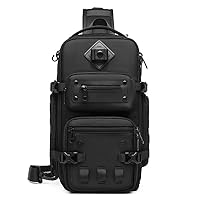 OZUKO Multipurpose Sling Bag for Men, Large Capacity Sling Backpack Waterproof EDC Chest Backpack(Black)