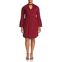 Women's Plus Size Long Sleeve V-Neck Dress