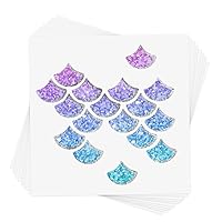 MERMAID SHIMMER SCALES set of 10 premium waterproof metallic colorful temporary under the sea inspired jewelry foil face Flash Tats - party favors, party supplies, kids tattoo, kids party, mermaid
