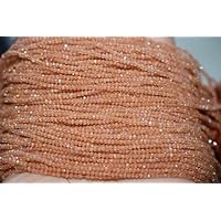 2 Strands of AAA Quality Flash Sunstone Rondelle Faceted 2 mm, Gemstone Diamond Cut Genuine Sunstone Beads Strand 13 inches Long