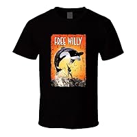 Free Willy Movie Poster Cover Grunge T-Shirt Black