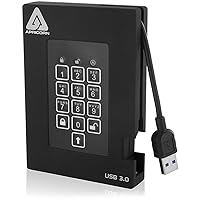 Apricorn 500GB Aegis Padlock Fortress FIPS 140-2 Level 2 Validated 256-Bit Encrypted USB 3.0 Hard Drive with PIN Access (A25-3PL256-500F)