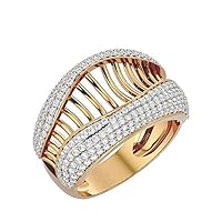 VVS Certified Antique Luxury Style 14K White Gold/Yellow Gold/Rose Gold With 1.07 Carat Round Shape Natural Diamond Wedding Ring