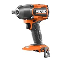 RIDGID 18V Brushless Cordless 4-Mode 1/2 in. Mid-Torque Impact Wrench with Friction Ring (Tool Only), Orange (R86012B) (Renewed)