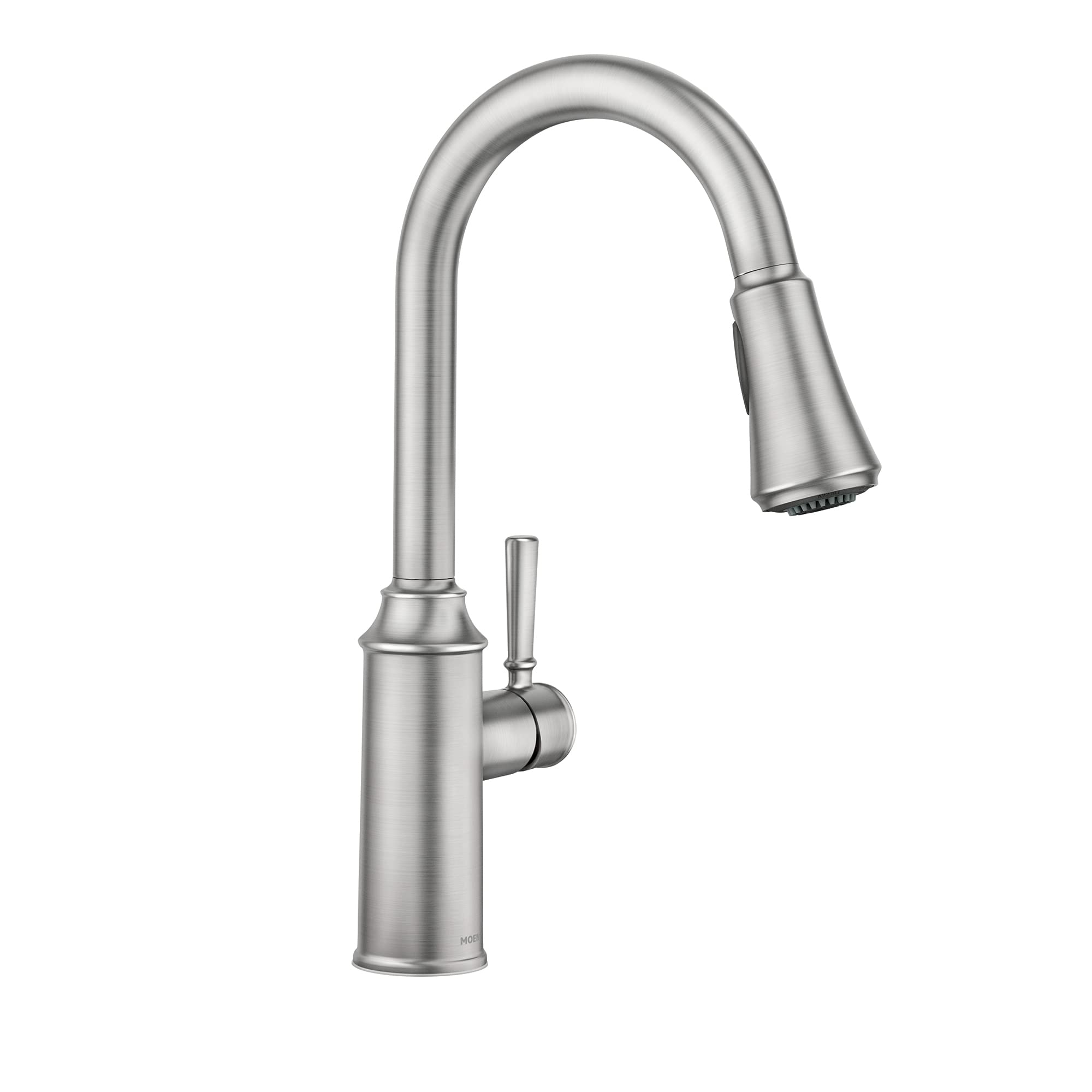 Moen Conneaut Spot Resist Stainless One-Handle High Arc Kitchen Sink Faucet with Power Boost for a Faster Clean, Kitchen Faucet with Pull Down Sprayer, 87801SRS