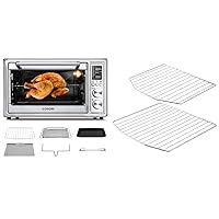 COSORI Air Fryer Toaster Oven, 12-in-1 Convection Oven Countertop, Stainless Steel 32QT/32L, 6-Slice Toast & Air Fryer Toaster Oven Accessory C130-2WR Bake Rack, 30L, Silver